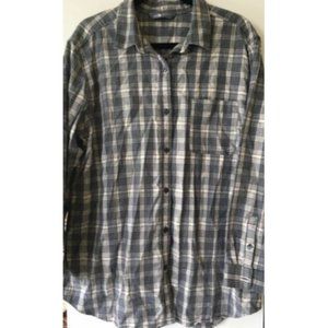 THE NORTH FACE Flannel Long Sleeve Button Front Gray Plaid Shirt Women XL